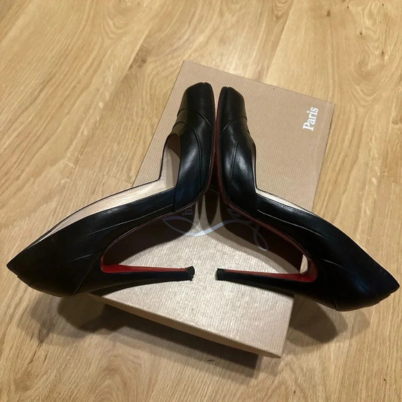 Christian Louboutin insectika 100 seta calf black pump heels size 38 - Picture 5 of 15
